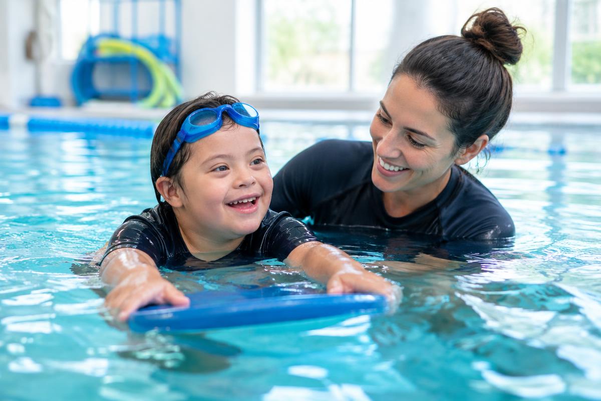 Swimmers participating in a Green Whales supported program