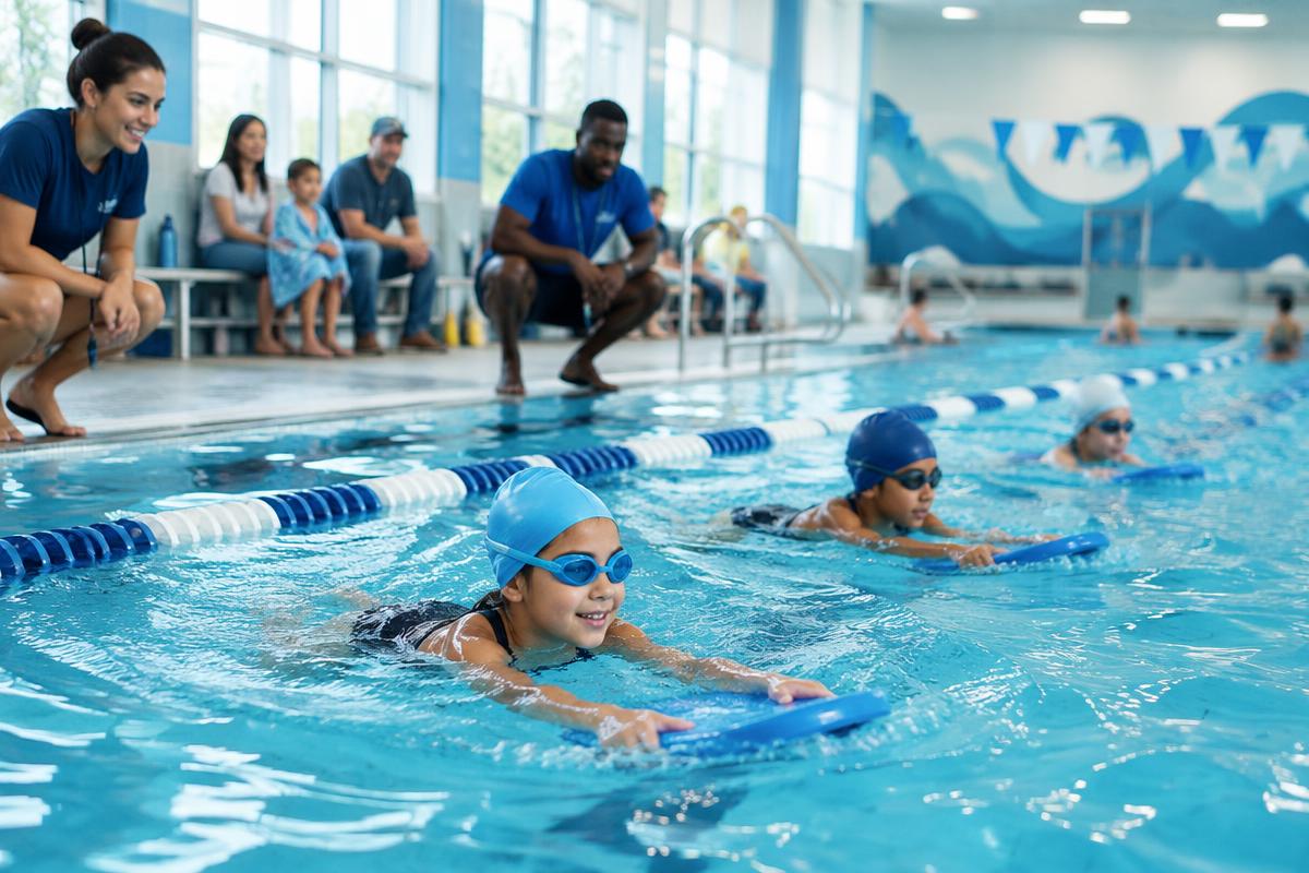 Swimmers participating in a Green Whales supported program
